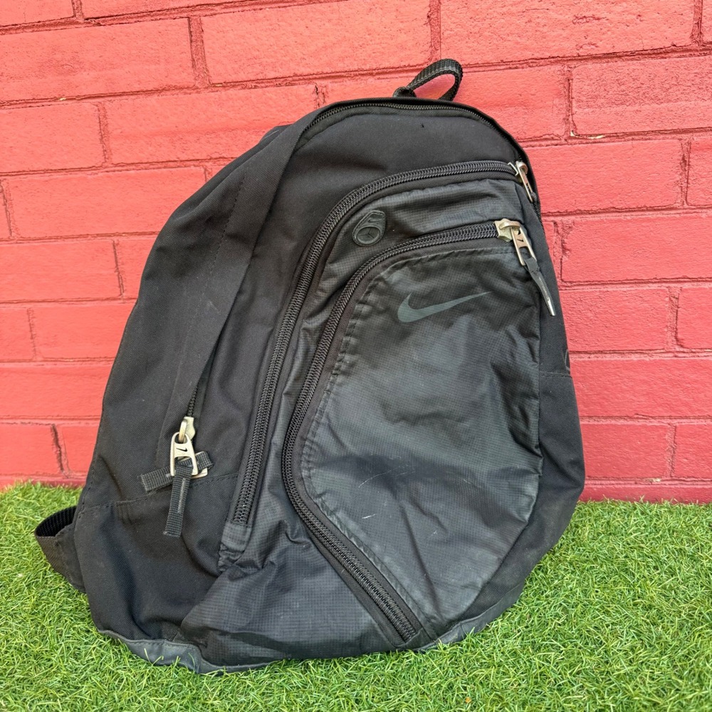 Nike Vintage Y2K Black Sling Backpack One Strap Crossbody Bag Techwear Sport